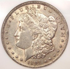 1891-Cc Morgan Silver Dollar $1 - Ngc Au53 - Rare Certified Carson City Coin