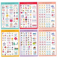 5 Blatt Papier Sticker für Tagebuch Scrapbook Buch Wand Telefon Dekor DIY