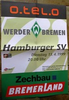 Spielplakat - 13.04.1999 - Werder Bremen vs. Hamburger SV + Sammler + DERBY !!!