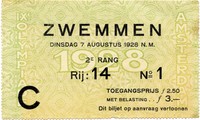 Olympic Games Olympische Spiele 1928 Schwimmen Eintrittskarte swimming Ticket