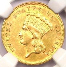 New listing
1868 Three Dollar Indian Gold Piece $3 - Certified Ngc Au Details - Rare Date!