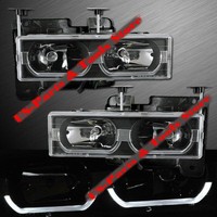 Chevrolet Silverado C/K Tahoe Scheinwerfer Halo Klarglas 88 - 99 Suburban GMC 