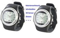 2x Armbanduhr Pedometer Schrittzähler digital 3D-Sensor Distanz Kalorien Gehzeit