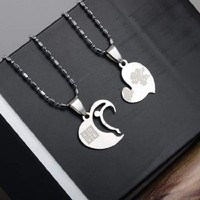 Partnerkette LOVE HERZEN Herz Edelstahl 2 Partner Anhänger Ketten NEU