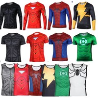 Herren Superheld Marvel T-shirt Fahrrad Sport Kompression Unterlage Trikot