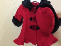 Starting Out Baby Red with Red Roses Infant Coat & Hat  3M