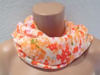 Schlauchschal, Loopschal,Orange, Viskose/ Seide, Millefleur, 150 x 46cm