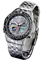 Solar Funk Armbanduhr WORLDTIMER Herren Uhr Funkuhr Edelstahl Weltzeit  49