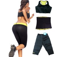 Neopren Sauna Hose Top Thermoeffekt Gürtel Schlankhose Sport Bh Gr. S M L XL