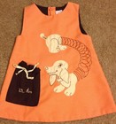 VINTAGE 50's 60's Little TODDLER GIRL DRESS Size 2/3 Martha's Miniatures Dog/pup