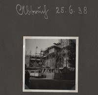 4x Foto München Abriss Synagoge Juni 1938 Juden Judaika Straßenbahn Tram Bagger