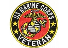 (C51) U.S. Marine Corps Veteran 3" sew / iron on patch (2412).Military Biker