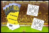 BVB-Aufkleber & Gratis 2-4 Tickets Borussia Dortmund - FSV Mainz Block 56 - TOP 