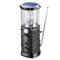 QuadPower Solar Camping LED Lampe mit Radio & mp3 Eingang Kurbel Laterne Outdoor