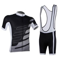 Kurzarm Radfahren Fahrradtrikot Radtrikot+Trägerhose Radhose Shorts Set