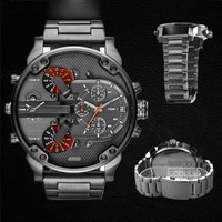 Luxus Herrenmode-Uhr-Edelstahl Luxus-Sport-Analog-Quarz-Armbanduhr-Männer