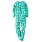 New Carters Fleece Footie Footed Sleeper Pajamas Teal Owl Sleepwear Big Girl 8 