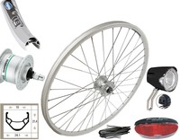20" Vorderrad Laufrad Komplett-Set mit Nabendynamo Umrüstkit Union LED 20 Lux