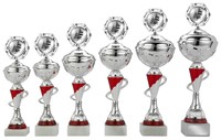 Pokal silber/rot mit Emblem und Gravur 29cm-40cm (einzeln oder als Serie)
