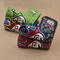 Neuheit Clown Klub Kopfbedeckung PU Leder Bestickt Golf Putter Schutzabdeckung