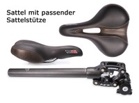 Federsattelstütze 31,6 mm Suntour + Damen Gel endzone Sattel Full Cut endzone