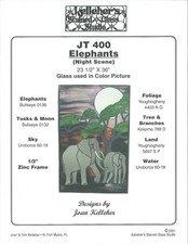 Kelleher's Stained Glass Studio "Elephants (Night Scene)"