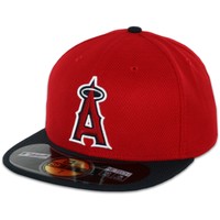 NEW ERA 59FIFTY DIAMOND TECH MLB LOS ANGELES ANGELS BASEBALL CAP RED BLACK