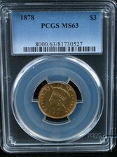 New listing
1878-P $3.00 Princess U.S. Gold Coin Pcgs Certified Ms-63 Deep Frosty Gold