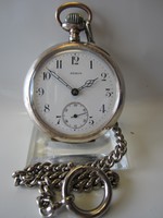 TU, "  ATHOS ,PRECISION ,800 Silber Gehäuse ,Kl. Sekunde, Email, Kette," um 1900