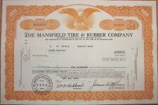 1975 Stock Certificate: 'The Mansfield Tire & Rubber Company' - Cleveland, Ohio