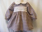 EUC 2PC INFANT TODDLER GIRL B.T. KIDS FALL WINTER L/S PLAID SMOCKED DRESS 24 M