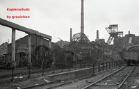 ORIGINAL Foto SW-NEGATIV! Zerstörter Lokschuppen Dampflok Zeche Emscher Lippe