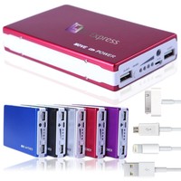 30000 mAh Power Bank Zusatzakku External Battery Akku mobiles Ladegerät USB Rot