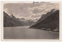 Ak Norwegen im Fjord Stempel 1937 an Bord HAPAG St. Louis ! (A320