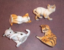 Danbury Mint 4 Cats of Character Tail End Watching Out Wash Time Sitting Pretty