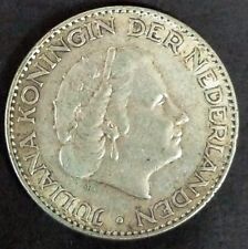 C056-11 # Netherland | Silver,Juliana Of The Netherland, 1Gulden,Km#184,1955, Vf