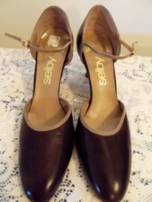 Vintage 1980's Selby Unworn Brown Leather Pumps/Heels Sz 9.5