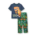 NWT Toddler Boys 3T Blue Green Dinosaur Dino Short Sleeve Summe Pajama Pajamas