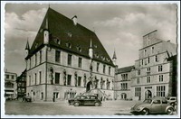 N6951/ Osnabrück  Rathaus AK 1960 Autos  VW Käfer