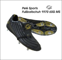Pelé Sports - Herren Fußballschuh 1970 6SG MS Sportschuh Känguruleder Schwarz