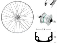 26“ Vorderrad mit Shimano DH-3N31 Laufrad 26 Zoll Nabendynamo Fahrrad Dynamo MTB