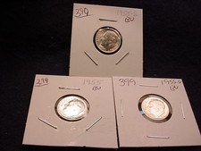 1955-P/D/S Roosevelt Dimes 3 Gem Bu Coins- 3 Coin Set! #399
