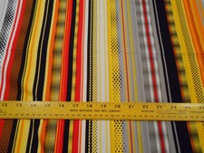 Fabric 1 Yard Under Construction Stripe Zone Yellow Orange Black Benartex