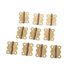 10pcs Brass Color Mini Butterfly Hinges Cabinet Drawer Jewelry Box Diy Repair