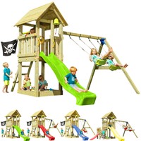 BLUE RABBIT Spielturm KIOSK Kletterturm Holz Rutsche Wasseranschluss Schaukel