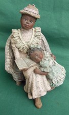 1992 Sarah'S Attic Black Americana Figurine #1315 Forever Friends Woman & Child