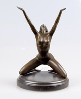 BRONZE FIGUR SKULPTUR AKTFIGUR SITZEND EROTIK NACKTE FRAU NUDE