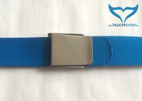 Gürtel Bleigurt blau Gurt 50 Bleigurtschnalle Schnalle Edelstahl INOX breit NEU