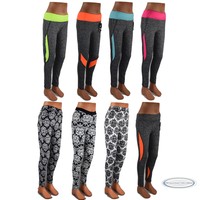 Neonfarbige Fitness Leggings Sport Yoga Gymnastik Work Out Stretch