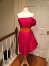 Pierre Balmain Strapless Pink Silk Cocktail Dress Size 6